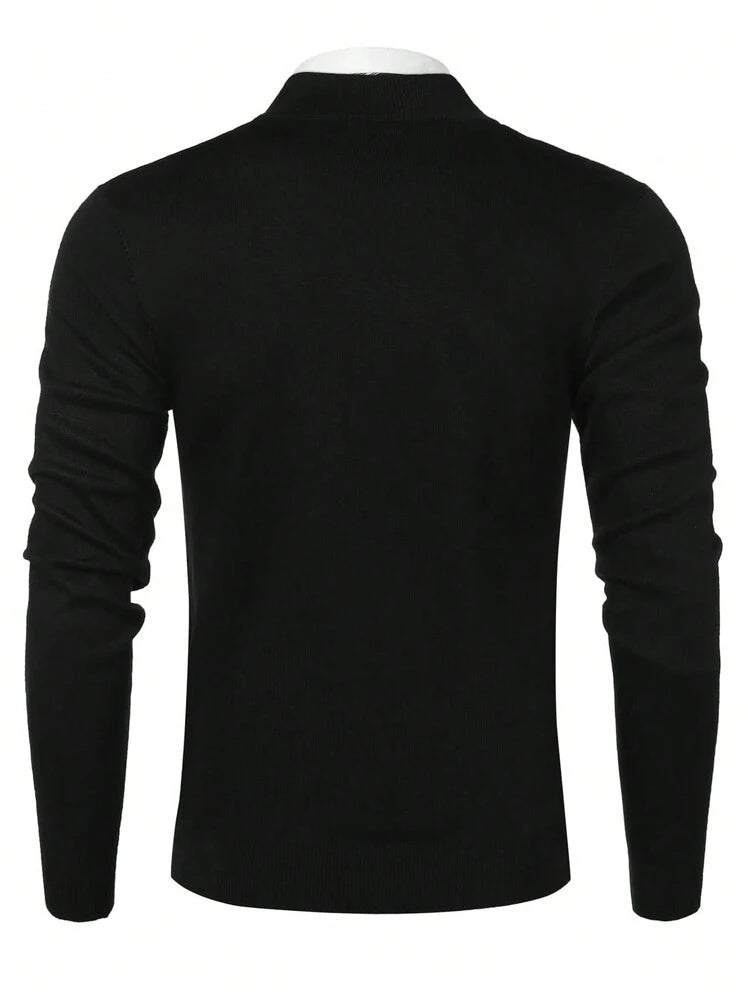 Dom Veste – Suéter Zíper Alto em Malha Premium